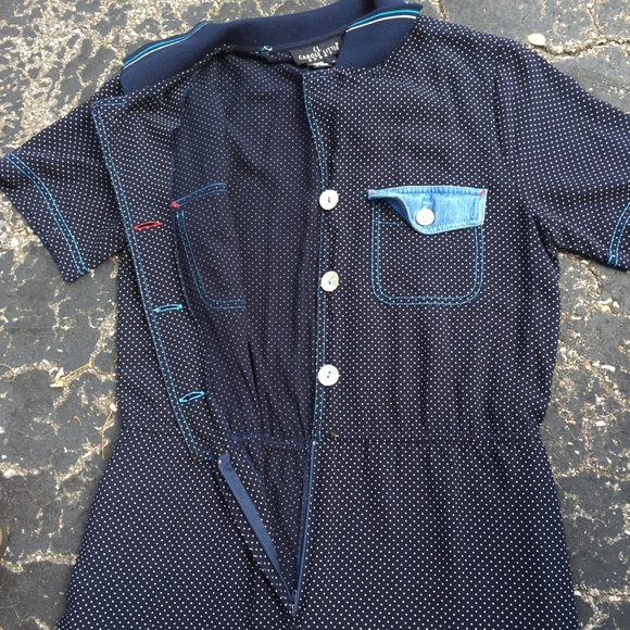 SOLD • VINTAGE 80s Polka Dot Jumpsuit - Picture 4 of 6